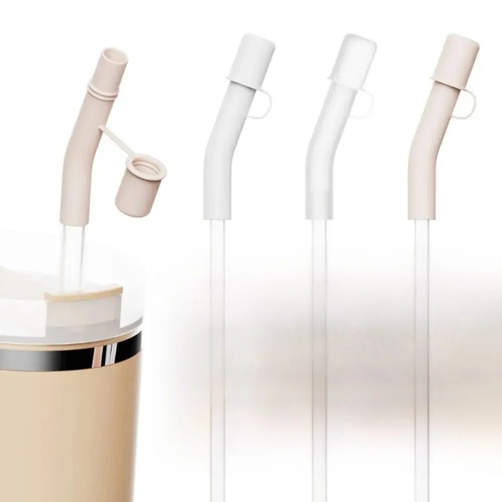 3 Stuks Siliconen Stro Verlengde Cover Cap Herbruikbare Stof Proof Stro Topper Tumbler Accessoires Morsen Lek Stop Voor Cup - afbeelding 2