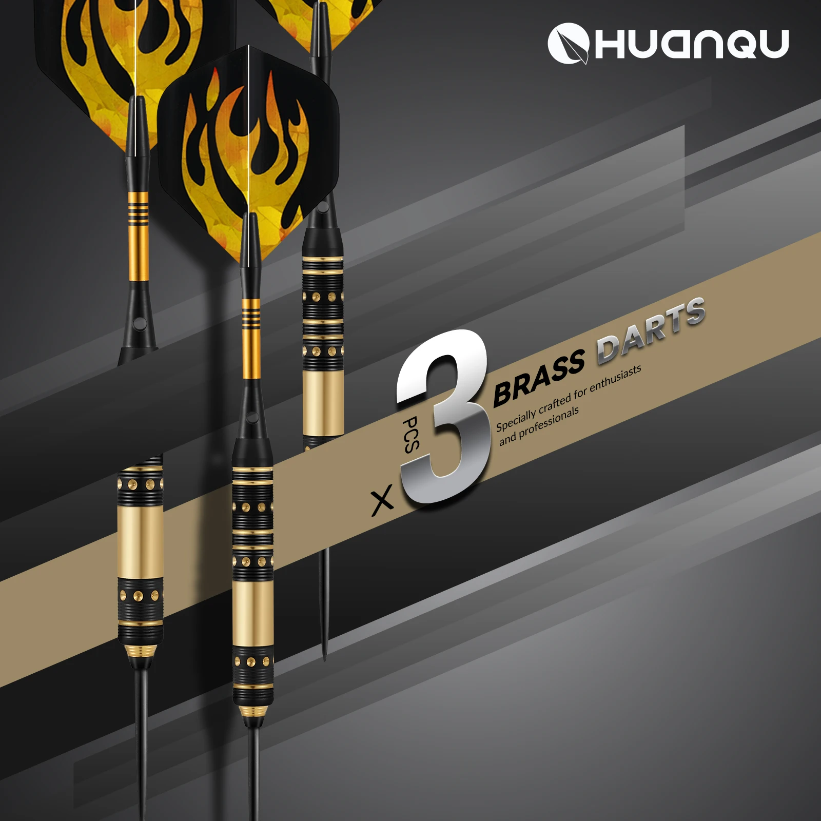 

Huanqu 3-Piece Set of 19g Copper Darts, Standard Pet Flame Dart Wings, Copper Dart Body, Aluminum Alloy Dart Shaft, Extra Dart Shafts and Dart Wings and Other Dart Accessories, with Storage Box, Suitable for Training and Competition, the First Choice for 