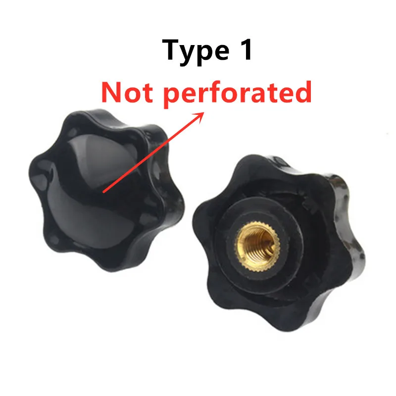 10/5 PCS M5 M6 M8 M10 Plum Hand Tighten Nuts Handle Thread Star Mechanical Black Thumb Nuts Clamping Knob Manual Nuts