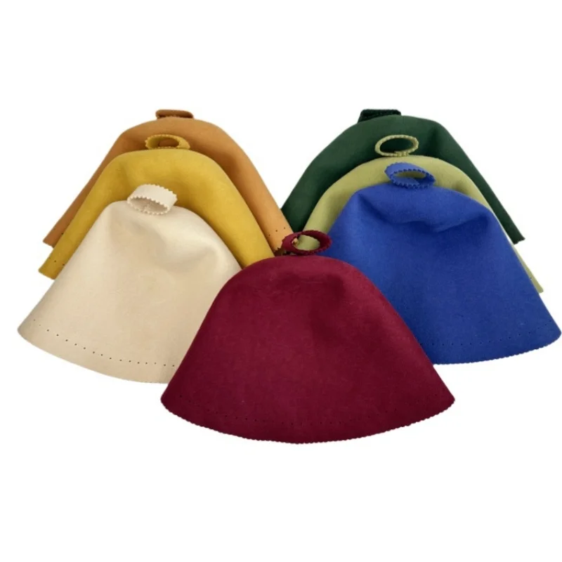 

Luxury Brown Merino Wool Sauna Hat Eco-Friendly Thermal Cap for Banya Shower Soft Comfortable