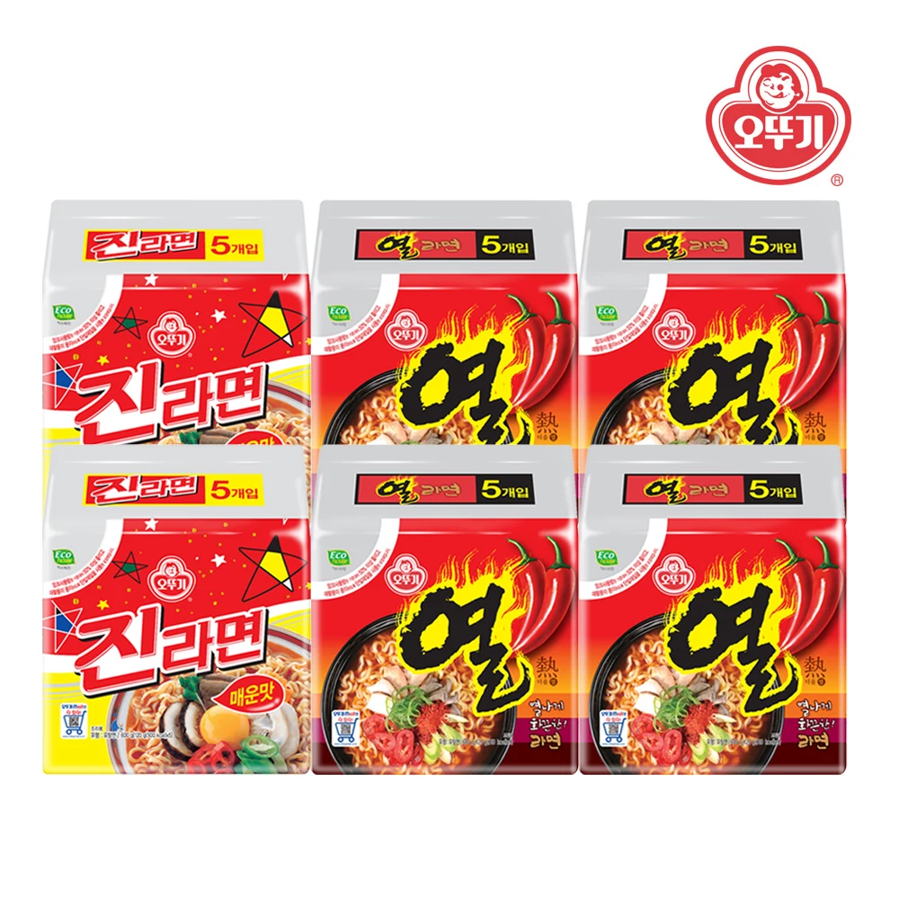 Ottogi Jin Ramen Sabor picante 10 paquetes + Hot Ramen 20 paquetes