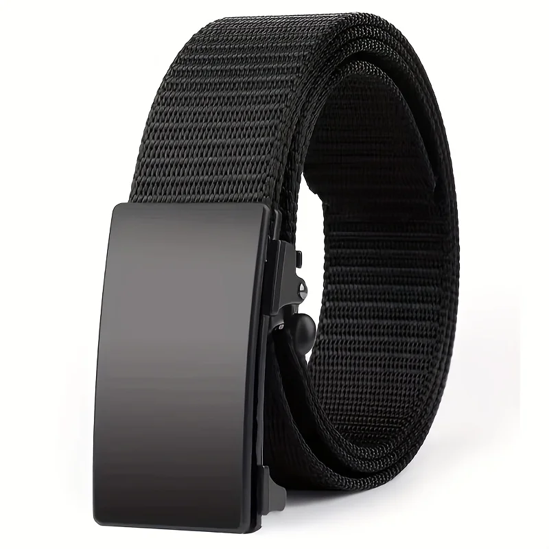 1Pcs Mode-Business herren Gürtel Echte Luxus Marke Freizeit Gürtel Automatische Schnalle Gürtel Leinwand Gürtel Mit Cargo Hosen jeans Gürtel – Detail 5
