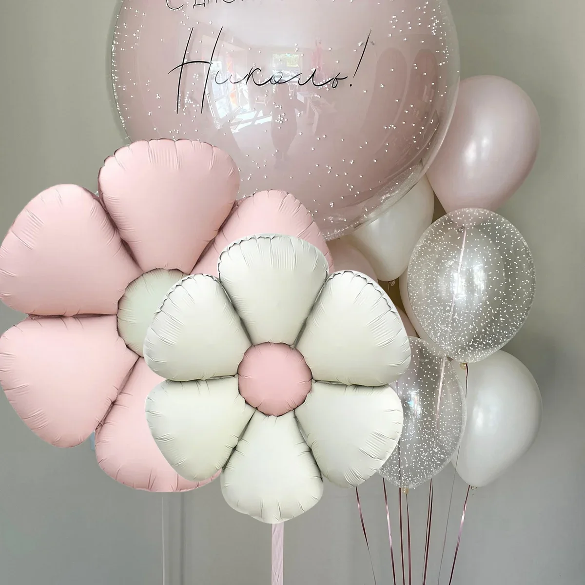 1 zestaw Vintage Daisy Flower Balon foliowy 40 cali Różowy balon numeryczny na wesele z okazji urodzin Dekoracja Baby Shower Prezenty — zdjęcie 2