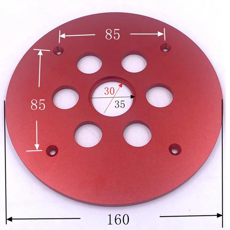 Brass Router Template Guide Bushes With Drilled Holes+Round Base Plate for Dongcheng Mutian Engraving Machine