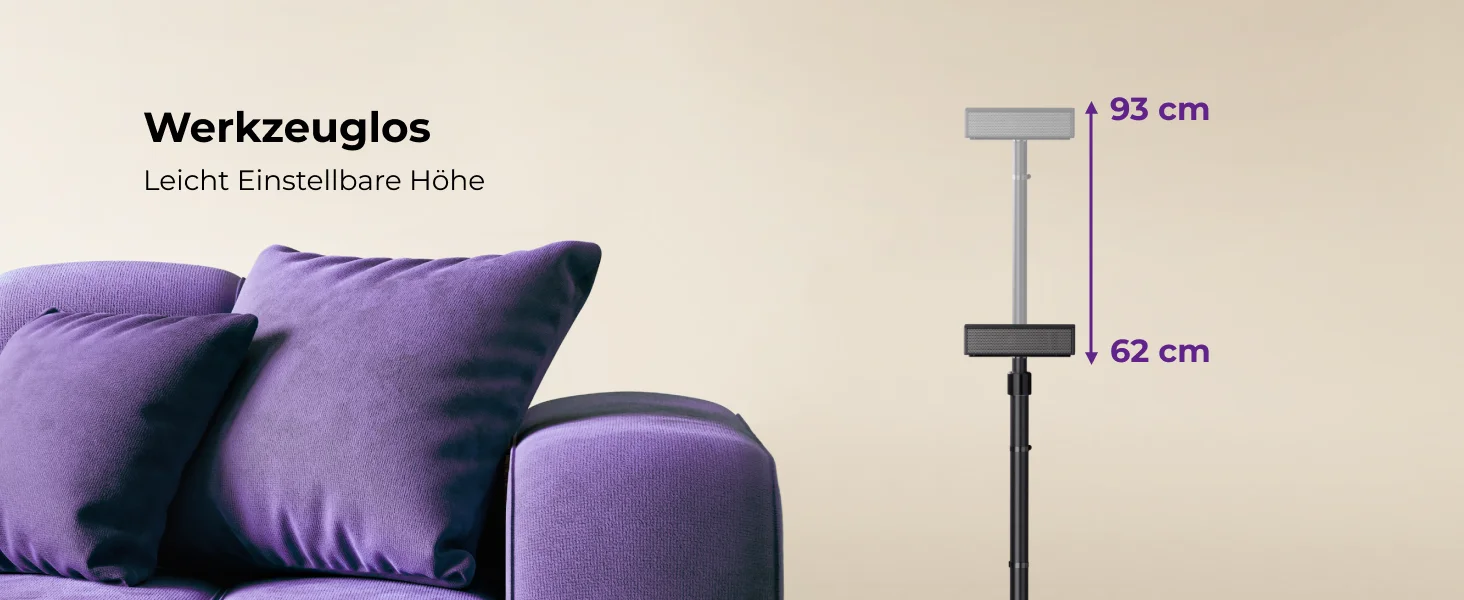 ULTIMEA Steady S80 Height Adjustable Surround Speaker Stands from 62cm to 93cm for ultimea Nova S80 – Detail 3