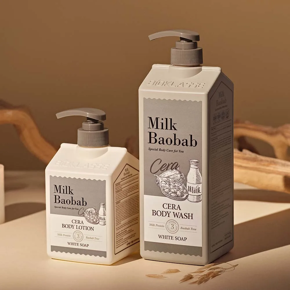 [Milk baobab] Cera Body Wash 1200ml + body lotion 600ml white sop