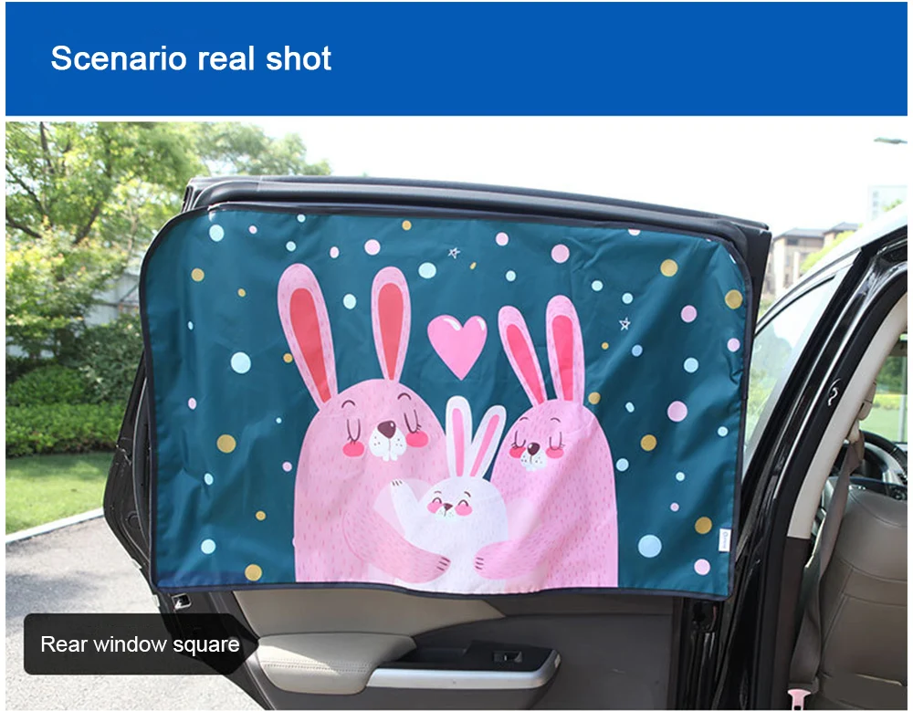 Magnetischer Vorhang im Auto Fenster Sonnenschutz Abdeckung Cartoon Universal Seitenfenster Sonnenschutz UV-Schutz für Kinder Baby Kinder – Detail 17