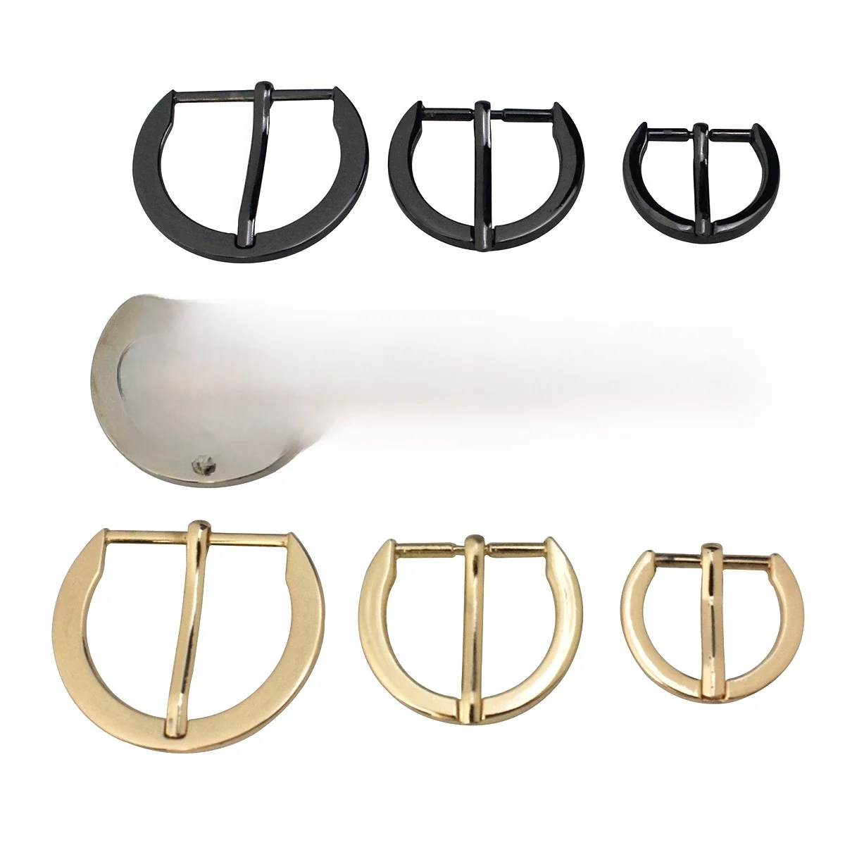 Boucle de ceinture en forme de demi-cercle en métal, 1 pièce, fermoir de réglage Durable pour sac artisanal en cuir, sangle de ceinture, chaussures, sangle de vêtement