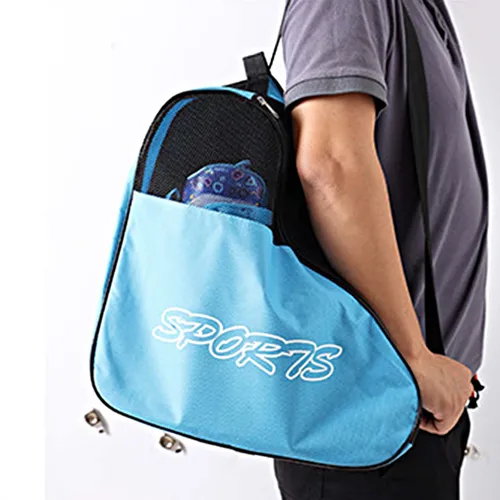 Imagen 2 del producto Bolsa de almacenamiento de zapatos de patinaje transpirable, bolso portátil para patines, práctica bolsa de transporte para patines para niños para regalos