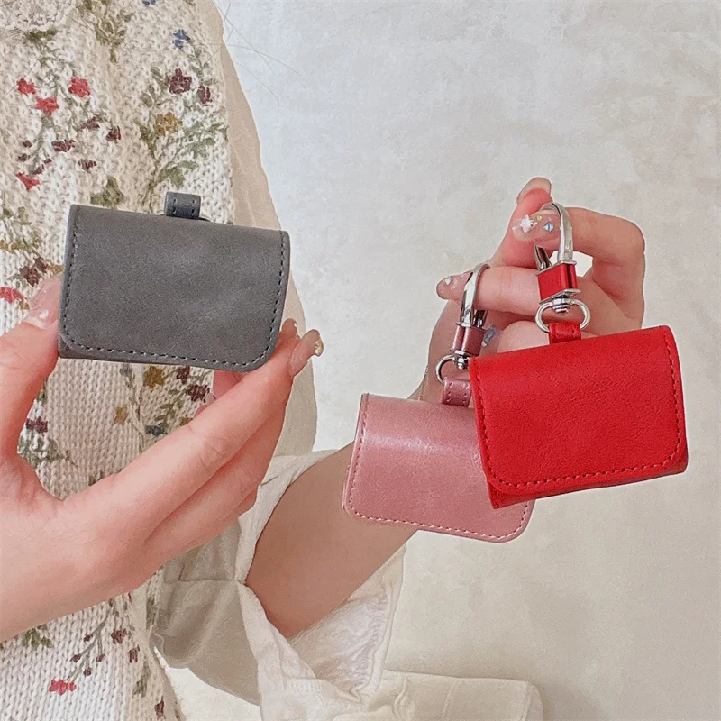 

Fashion Solid Color Leather Earphone Case For Apple Airpods 4 3 2 Pro 2 Cover Headphone Charging Cases For Airpod Pro2 Cute Capa