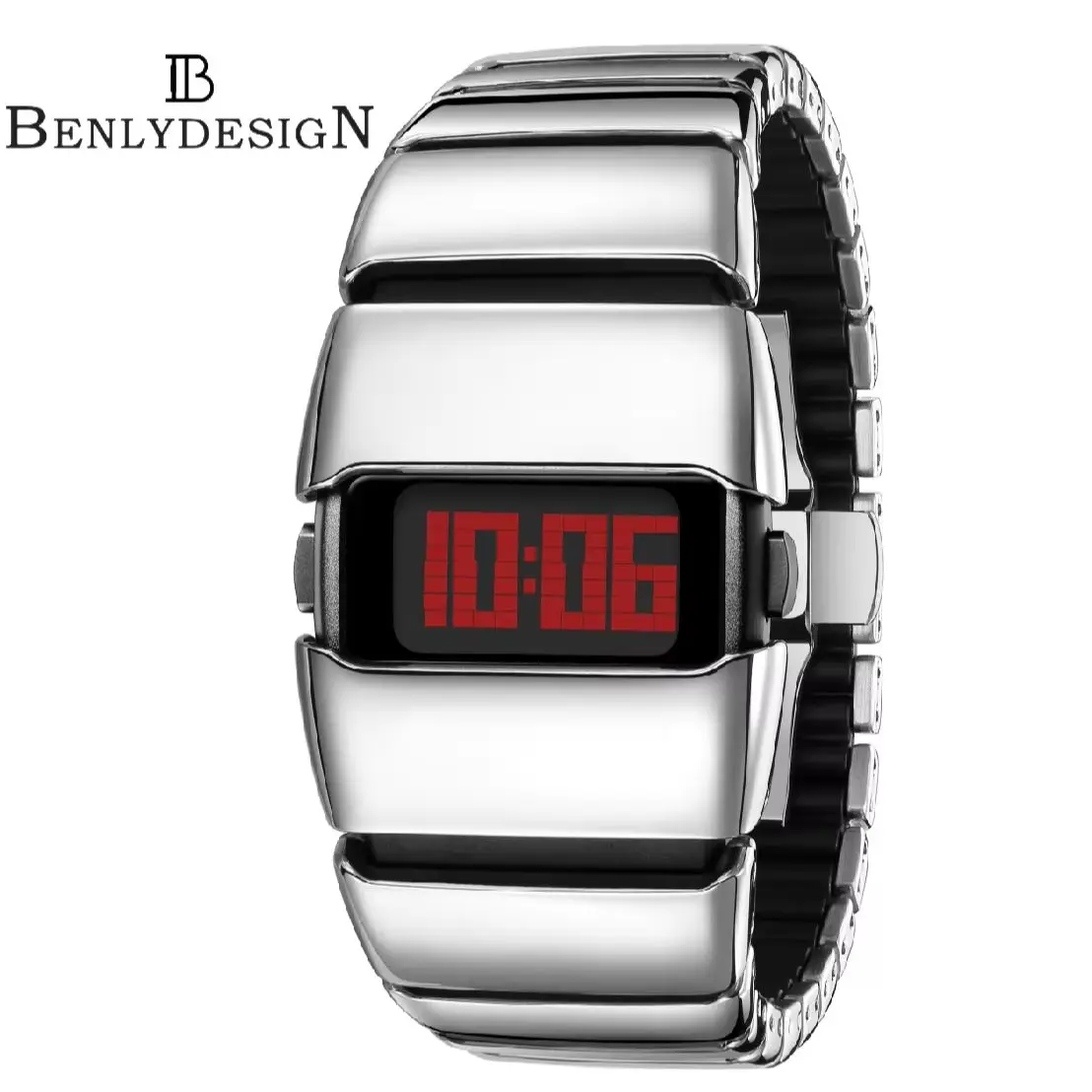 

BENLYDESIGN Unique Metal Watches Retro-futuristic Watches For Men Punk Style Fashion Electronic Trendy Stylish Y2K Watches X6000