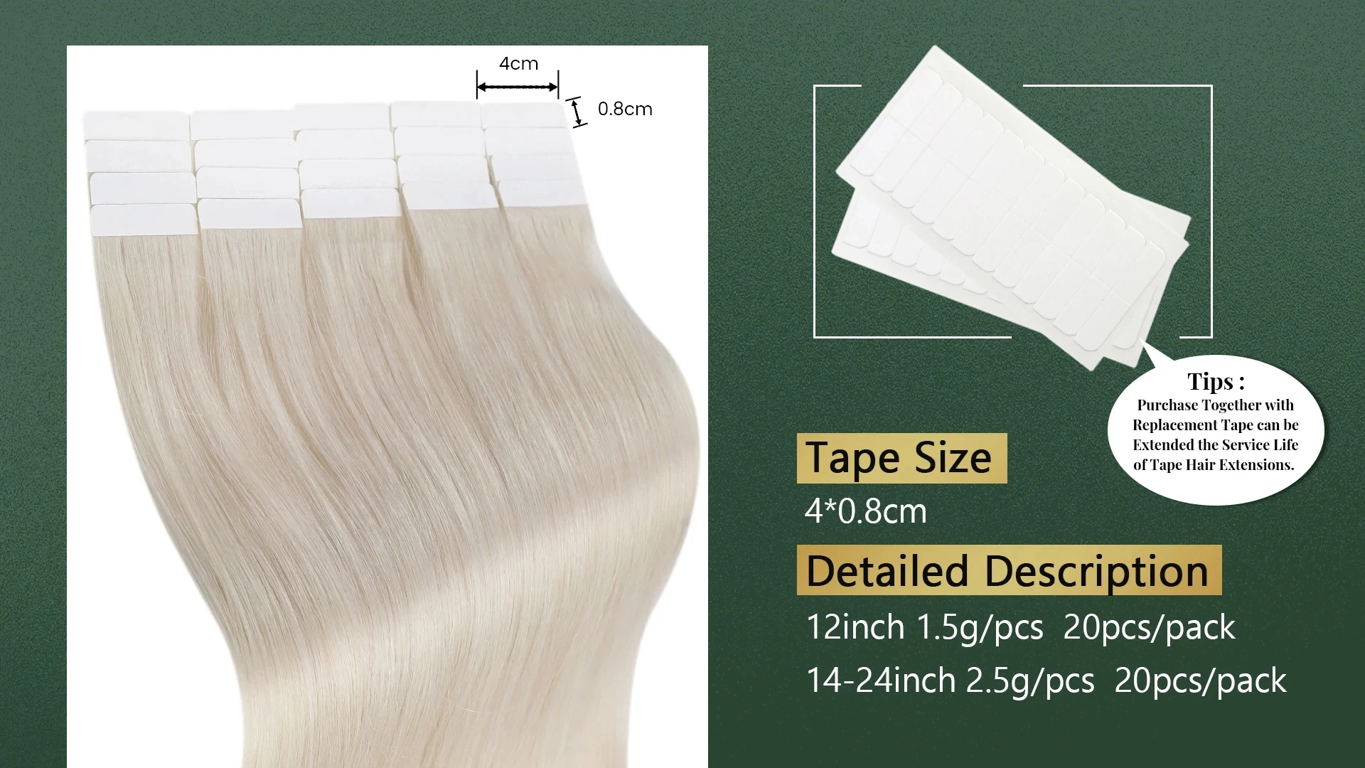 Ugeat Tape-in-Haarverlängerungen, Balayage, natürliches Schwarz bis Aschblond, Tape-in-Haarverlängerungen, Platinblond, Tape-in-Haar für Frauen – Detail 2