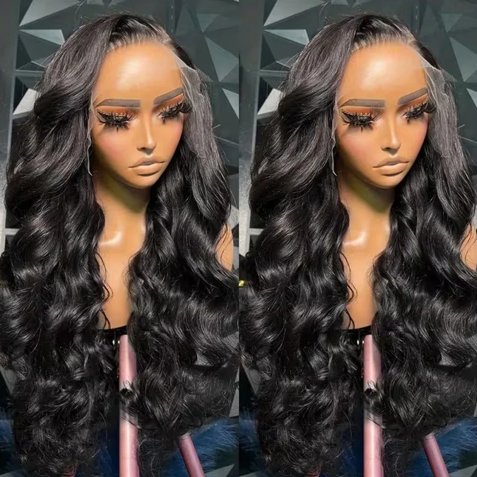 13x4 13x6 الجسم موجة الدانتيل الشفاف الجبهة الباروكات شعر الإنسان قبل قطعها 250 الكثافة HD الدانتيل أمامي غلويليس الباروكات مع شعر الطفل