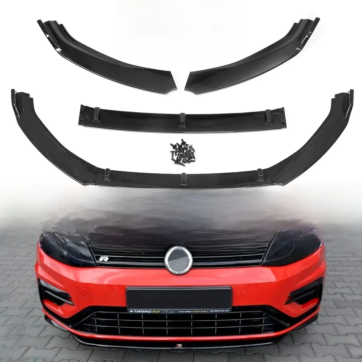 Auto Voorbumper Splitter Lip Diffuser Body Kit Spoiler Guard Voor VW Volkswagen Golf MK7 2014 2015 2016 2017 - afbeelding 2