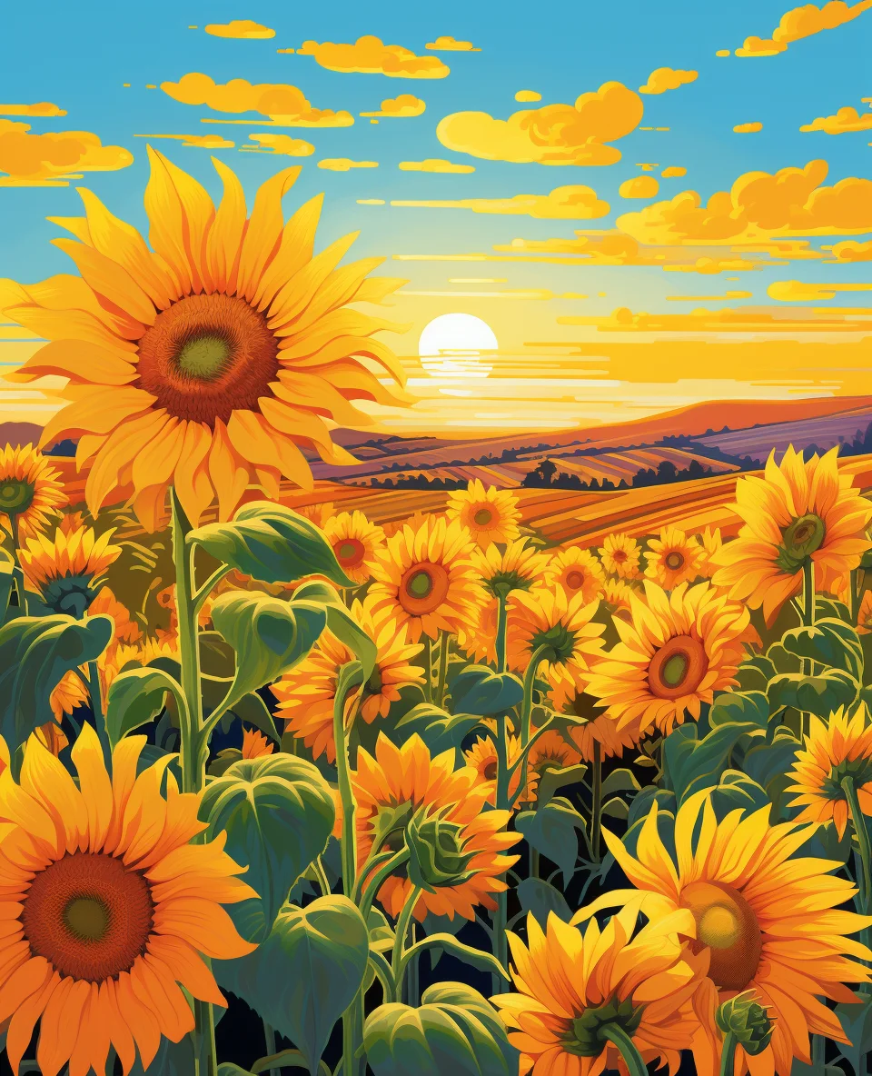 

Flower Painting by Numbers-Sunflower DIY Colorful Canvas Painting Natural Scenery Home Decoration Gift