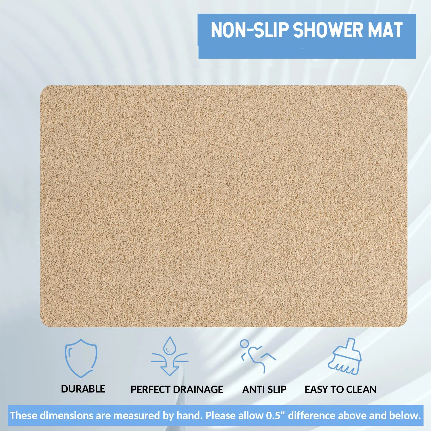 40*60cm/50*80cm Non-slip Bath Mat Super Comfy Shower Mat Anti Slip Bath Mats Drainable Easy To Clean Washable Bathroom Mat