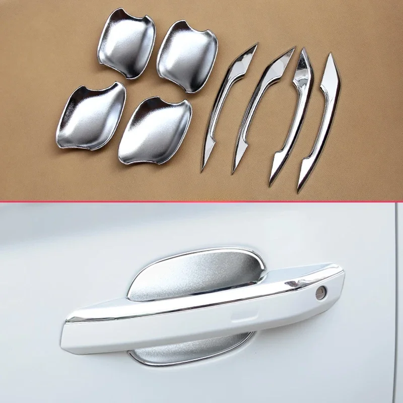 Chrome Door Handle Cover Cup Surrounds Protector For 2017-2024 Audi Q5 SQ5 Sportback (FY) 2023 2022 2021 2020 2019 2018
