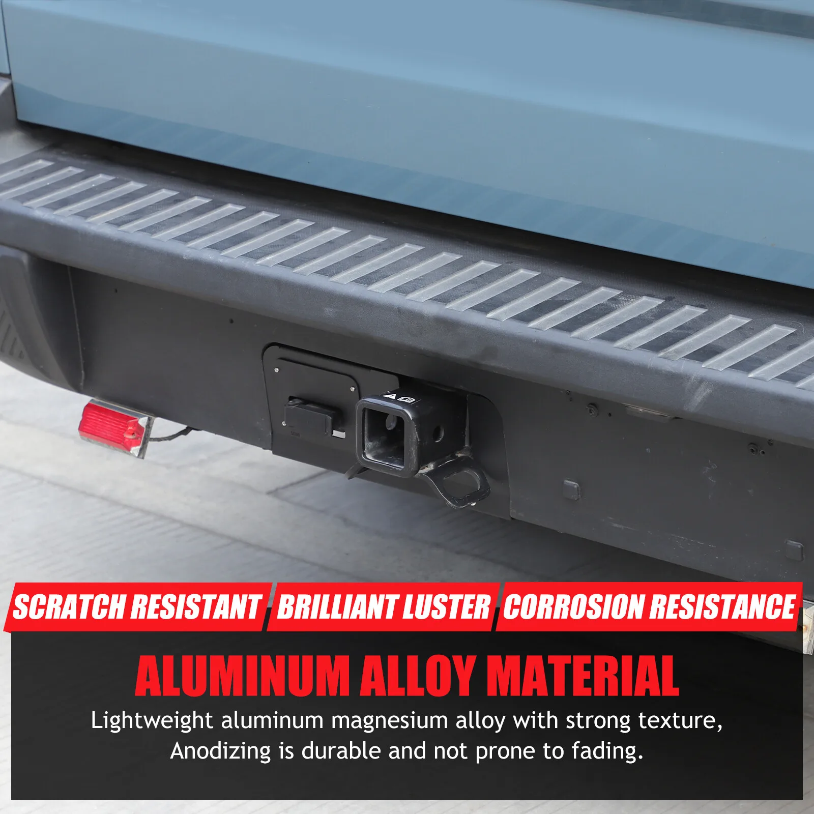 

Black Aluminum Alloy Tailgate Bottom Wire Hole Anti Dust Cover For Ford Maverick Lariat 2022-2024 Towing Hook Cover Trim