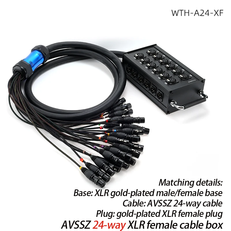 Multi-channel Stage Performance Cable Box 4 8 12 16-Way WTH-A* Audio Line 6.35mm XLR Gold Plated Male Female Plug/Socket AVSSZ