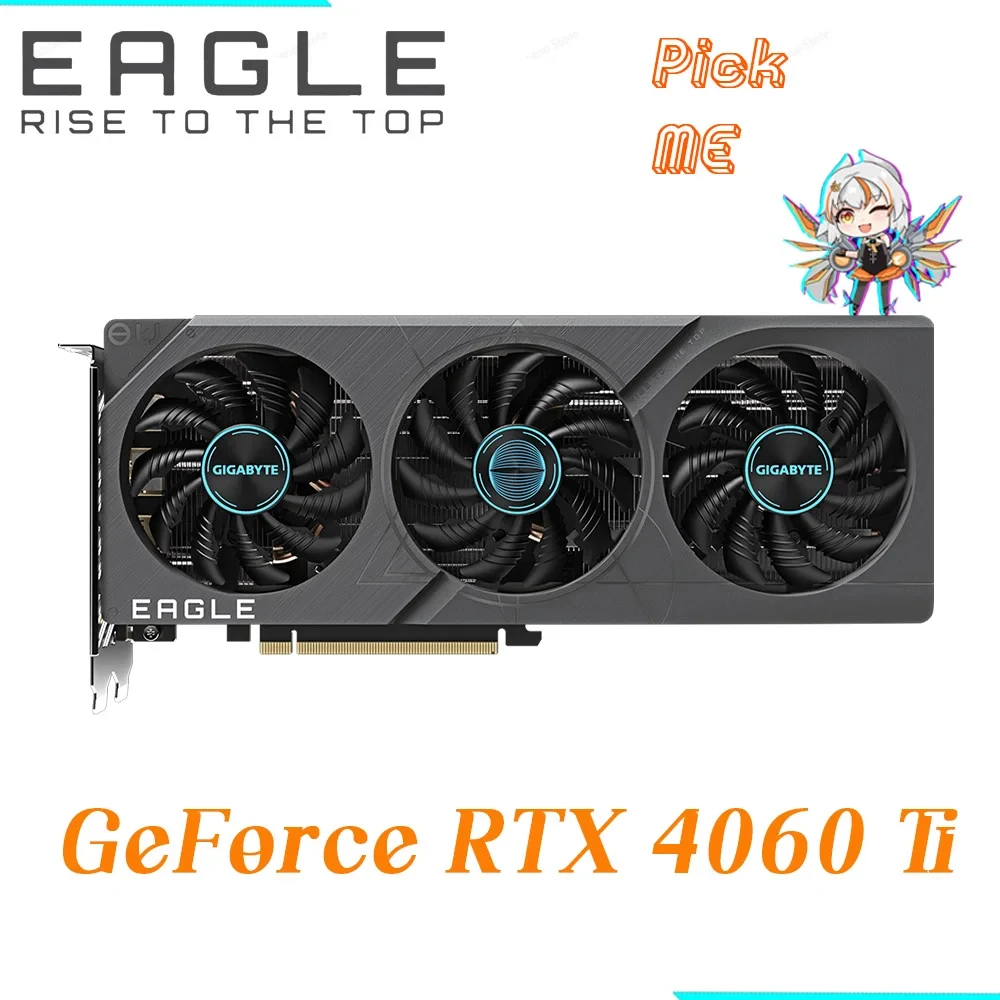 GEBRAUCHT Gigabyte RTX 4060 Ti EAGLE 8G RTX 4060 Ti Grafik GDDR6 GPU PCI-E 4.0 128 Bit 8 Pin Unterstützung Intel AMD CPU 4060Ti Video Auto