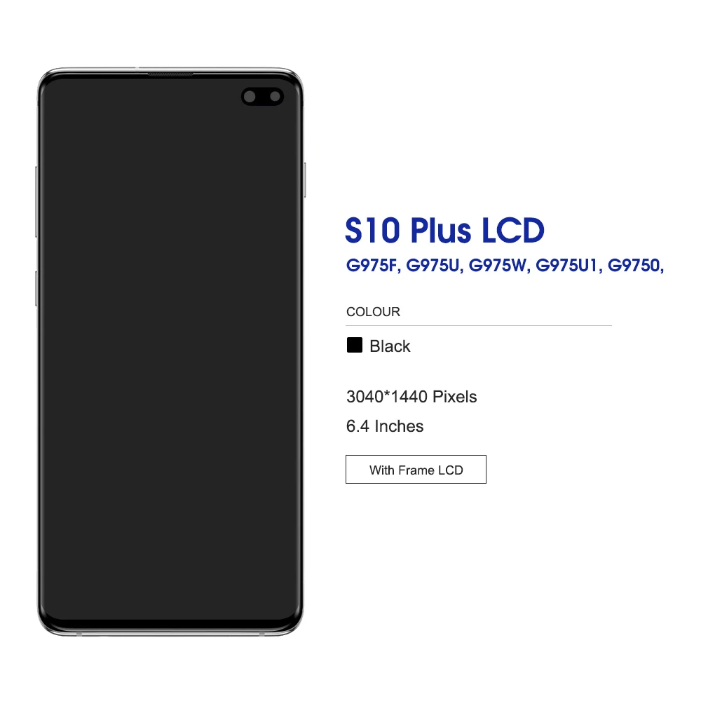 Screen with Frame for Samsung S10 Plus G975 G975F SM-G975F Lcd Display Digital Touch Screen for Samsung S10+ Display Assembly