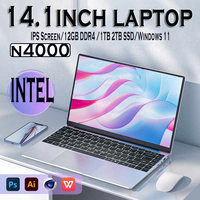 Portable laptops 14.1'' Laptop Computer Intel Celeron N4000 Office Laptop 12GB DDR4 1TB SSD Video Game laptops Windows 11 Pro