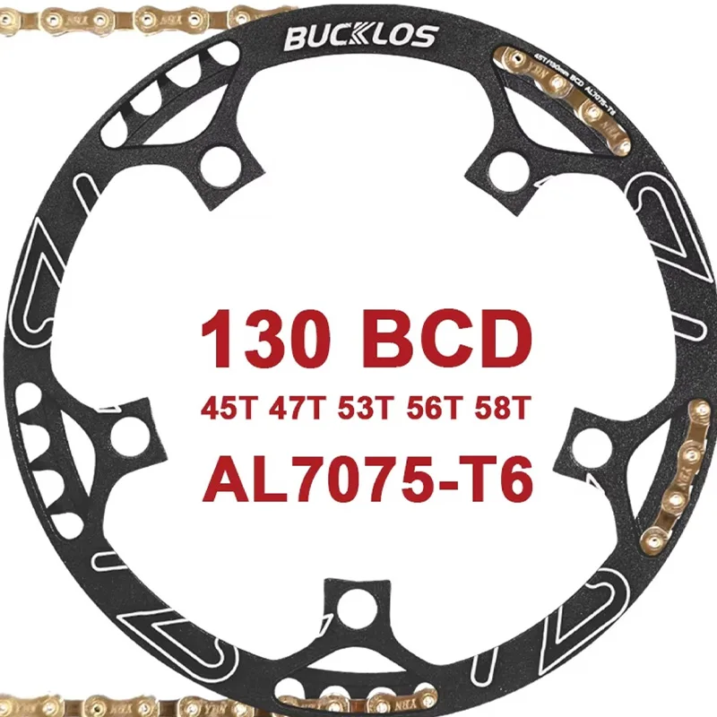 

BUCKLOS 130 Bcd Bicycle Chainring 45T 47T 53T 56T 58T Narrow Wide Stars Sprocket Folding Bicycle Chainwheel 130 BCD Crown