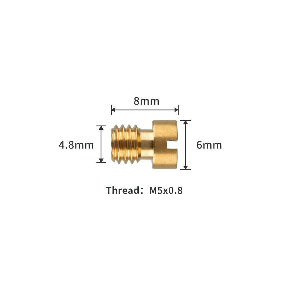 NIBBI 6/10 Pcs Motorcycle PE Carburetor Main Jets M5 M6 Injector Nozzle Jets Set for Yamaha Honda Motocross Accessories