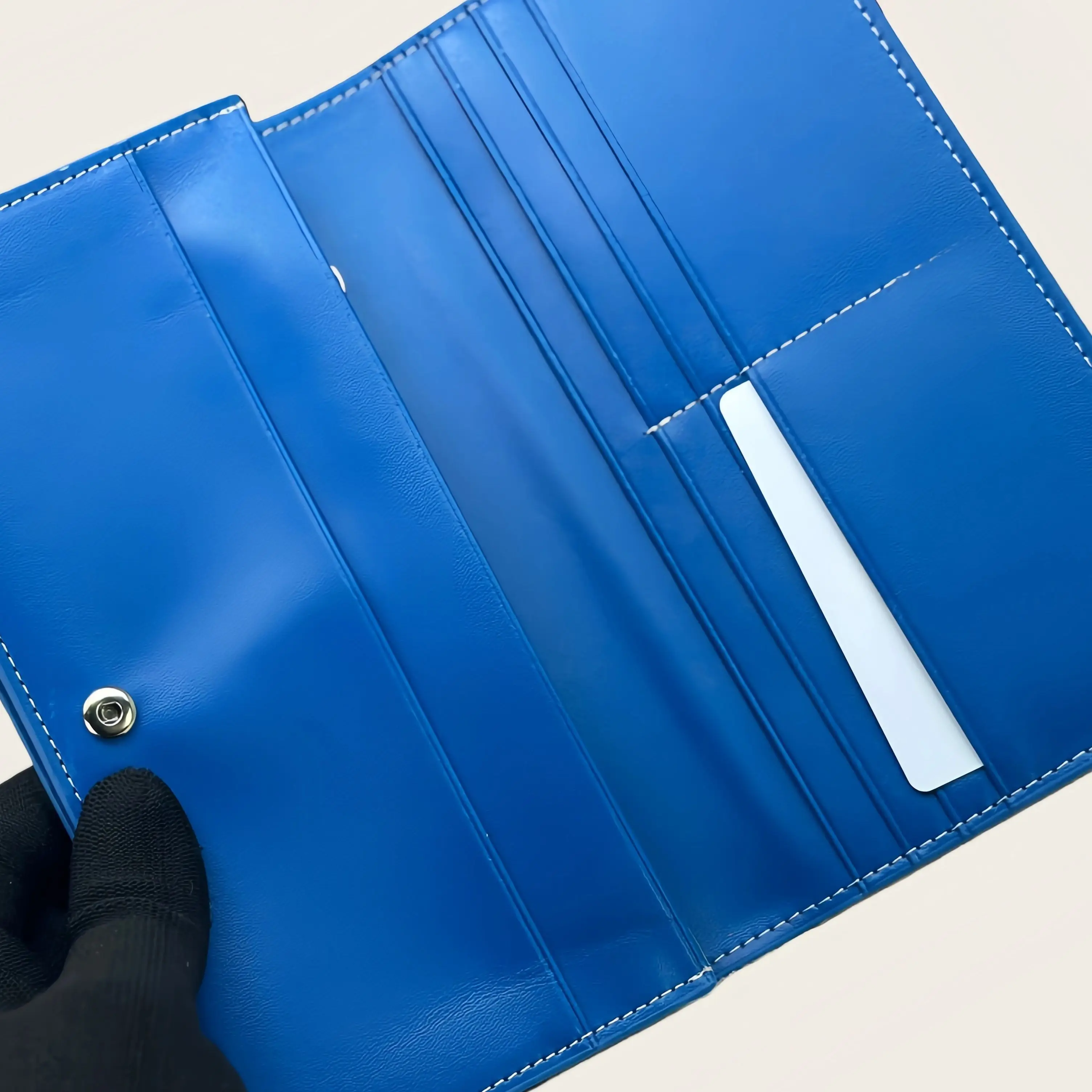 2026 محفظة/حامل بطاقات بنك جديد للجنسين، جلد، متوفرة في 11 لونًا، أزرق 11*2*19 سم