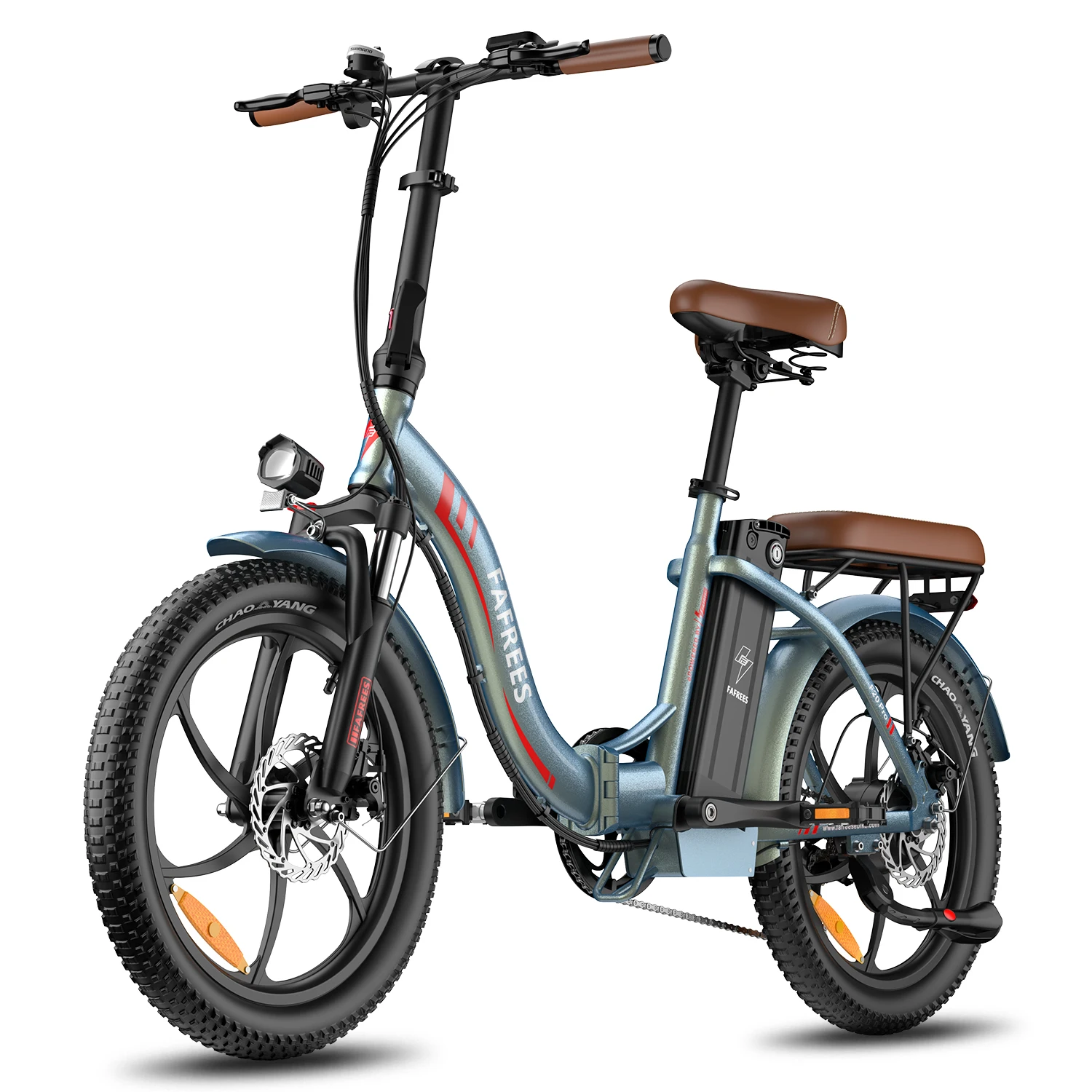 Fafrees opvouwbare elektrische fiets 36V 20Ah met uitneembare batterij, 70-100 km bereik, 20 x 3,0 inch vetbanden, 7-versnellings e-bike voor elk terrein, F20 PRO