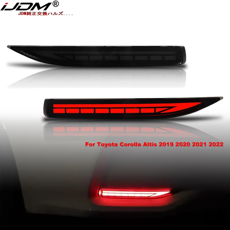 

For Toyota Corolla Altis 2019 2020 2021 2022 LED Rear Bumper Reflector Light Warn Brake Dynamic Turn Signal Car Accessories 12V