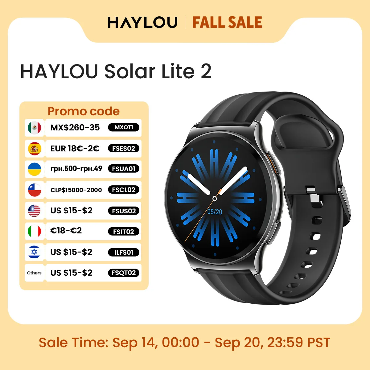 HAYLOU Solar Lite 2 Smartwatch 1.43'' AMOLED Display 24h Health Monitoring 150+ Sports Modes Voice Calling Smart Watch 1ATM