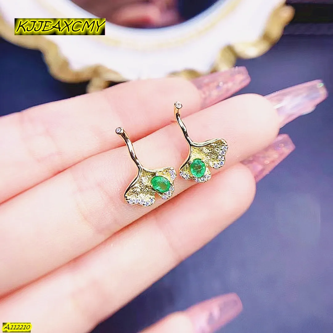 

Boutique Jewelry 925 Sterling Silver Natural Gem Emerald Female Earrings Girls' Party Birthday Gift Valentine's Day New Year