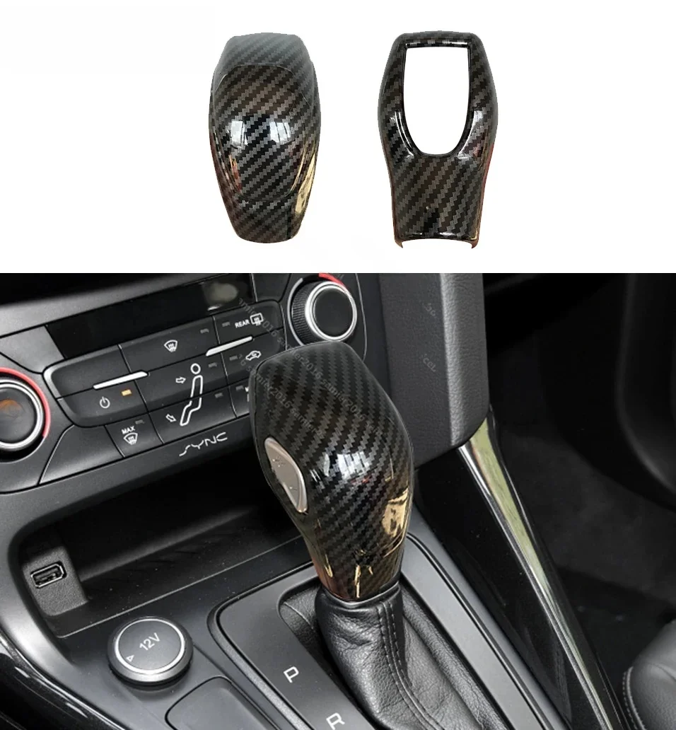 Gałka dźwigni zmiany biegów w kolorze włókna węglowego do Focus Kuga Escape C-MAX Transit Connect Fusion Mondeo AT — zdjęcie 2