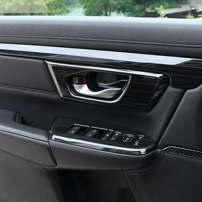 Podłokietnik Panel pokrowce do hondy CRV CR-V 2017 2018 2019 2020 2021 okno sterowania ozdobna ramka wykończenia akcesoria do wnętrza samochodu — zdjęcie 2