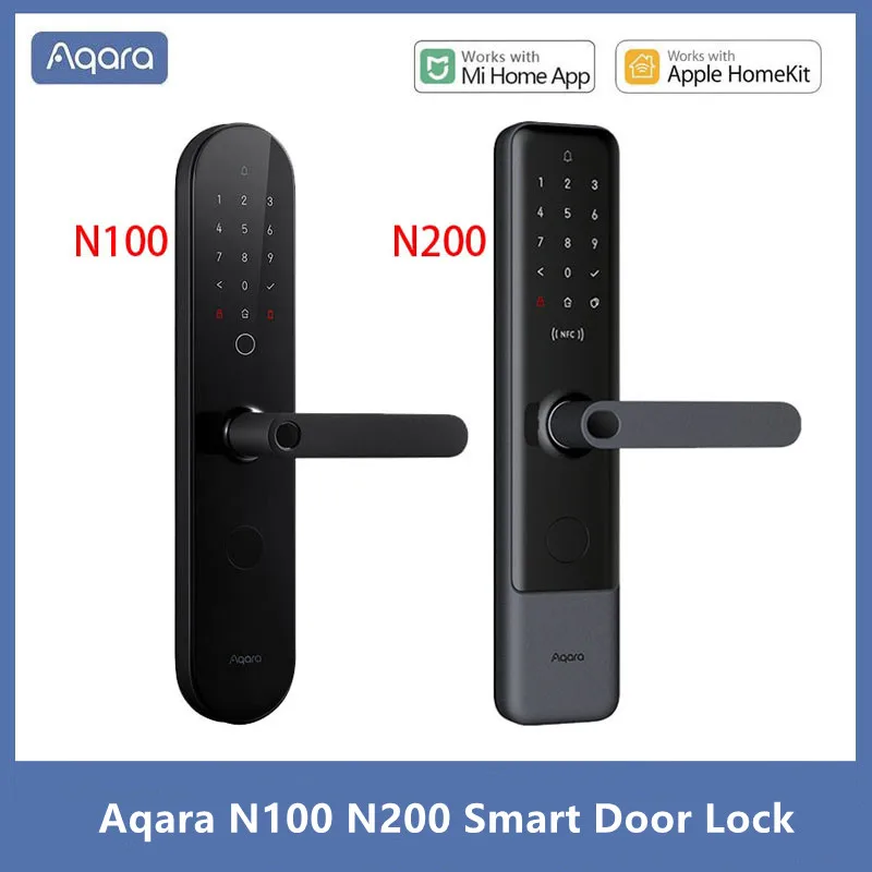 Aqara N100 N200 Smart Door Lock Fingerprint Lock Fit For Bluetooth Password NFC Unlock Smart Home Work With Mihome Apple HomeKit