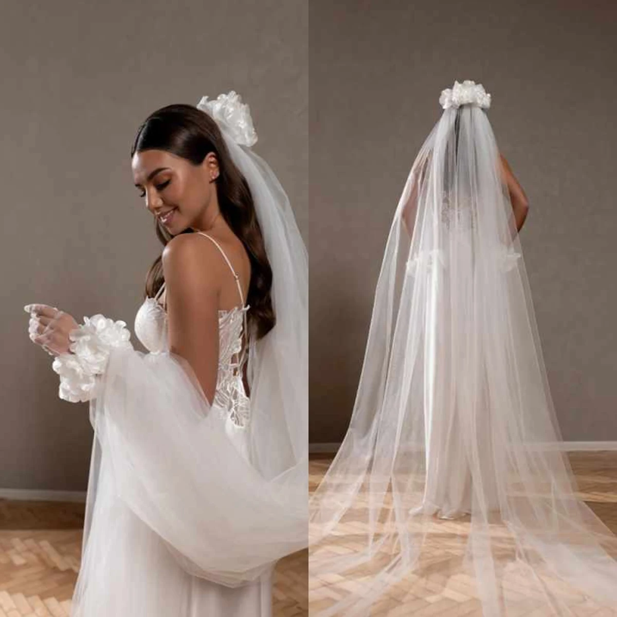 

Высококачественная свадебная фата из тюля для невесты, свадебные аксессуары по индивидуальному заказу