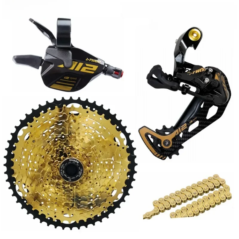 AliExpress UK ZTTO MTB 12 Speed Groupset 12s 11-52T Cassette Shifter Lever Rear Derailleur Gear Chain 12S Gold Kits For