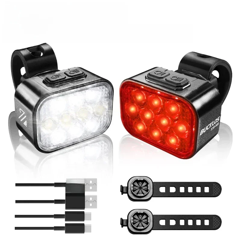 AliExpress BUCKLOS Bicycle Light 1100mAh LED Bike Lamp Waterproof USB Rechargeable Mtb Road Bike Taillights Ultralight for Bike Parts