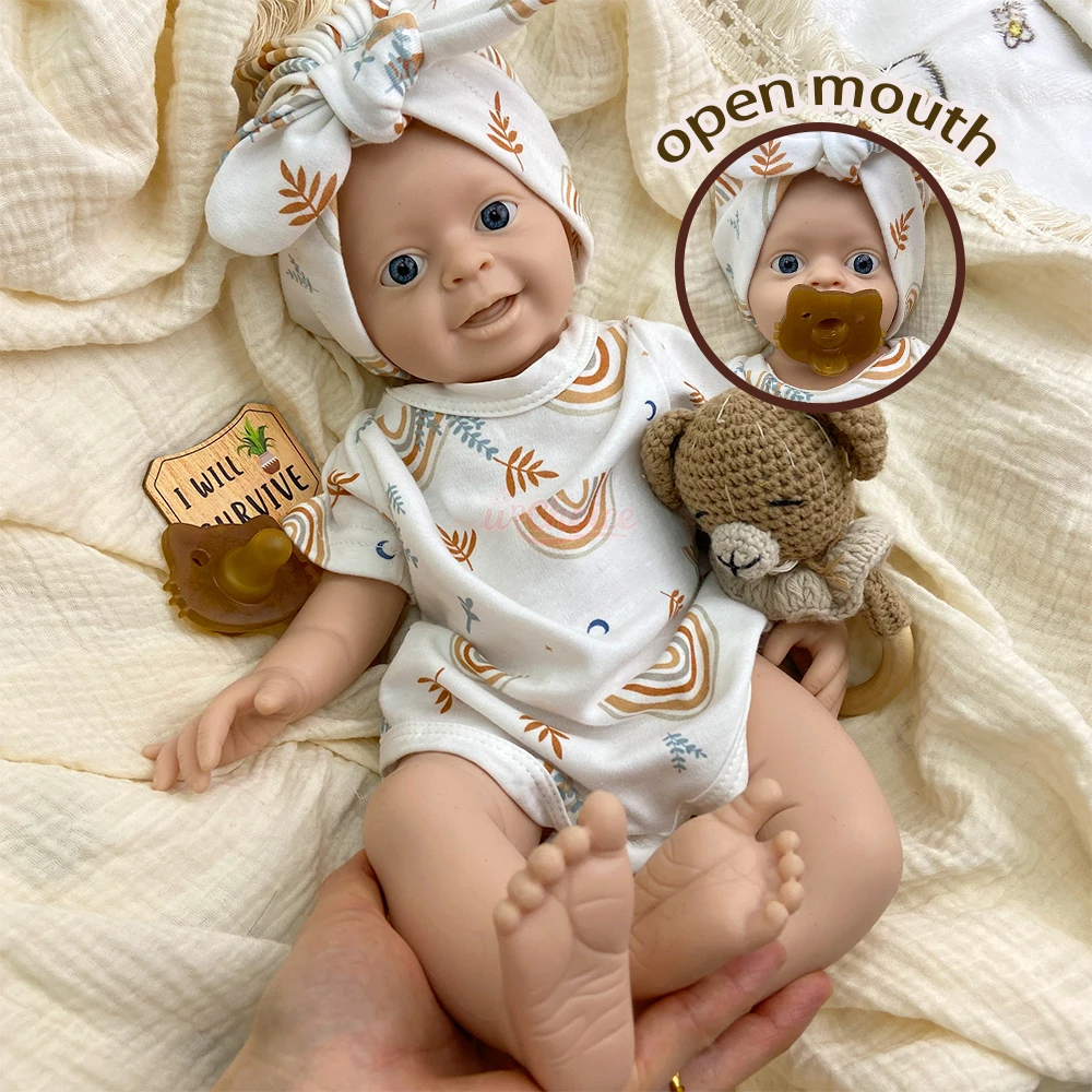 

Моющаяся полностью силиконовая кукла-реборн с утяжеленным телом, реалистичной текстурой кожи, без покраски, идеальный подарок для художников-любителей, мальчиков и девочек