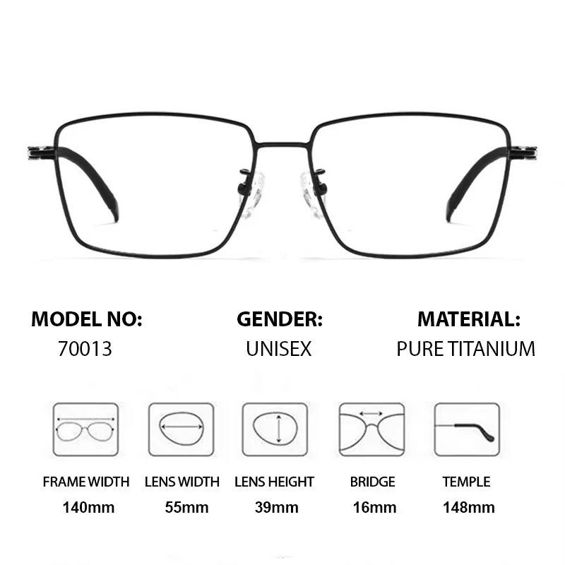 Chashma Prescription Glasses Pure Titanium Men Optical Eyeglasses Frames Rectangle Quality Gafas Light Weight Recipe Spectacles