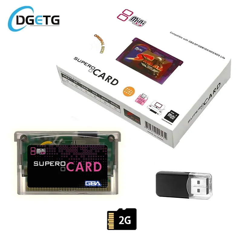 Premium 32-bit SuperCard Mini Card Adapter Box 2GB Game Backup Device for GBA/GBM/IDS/NDS/NDSL Game Accessories