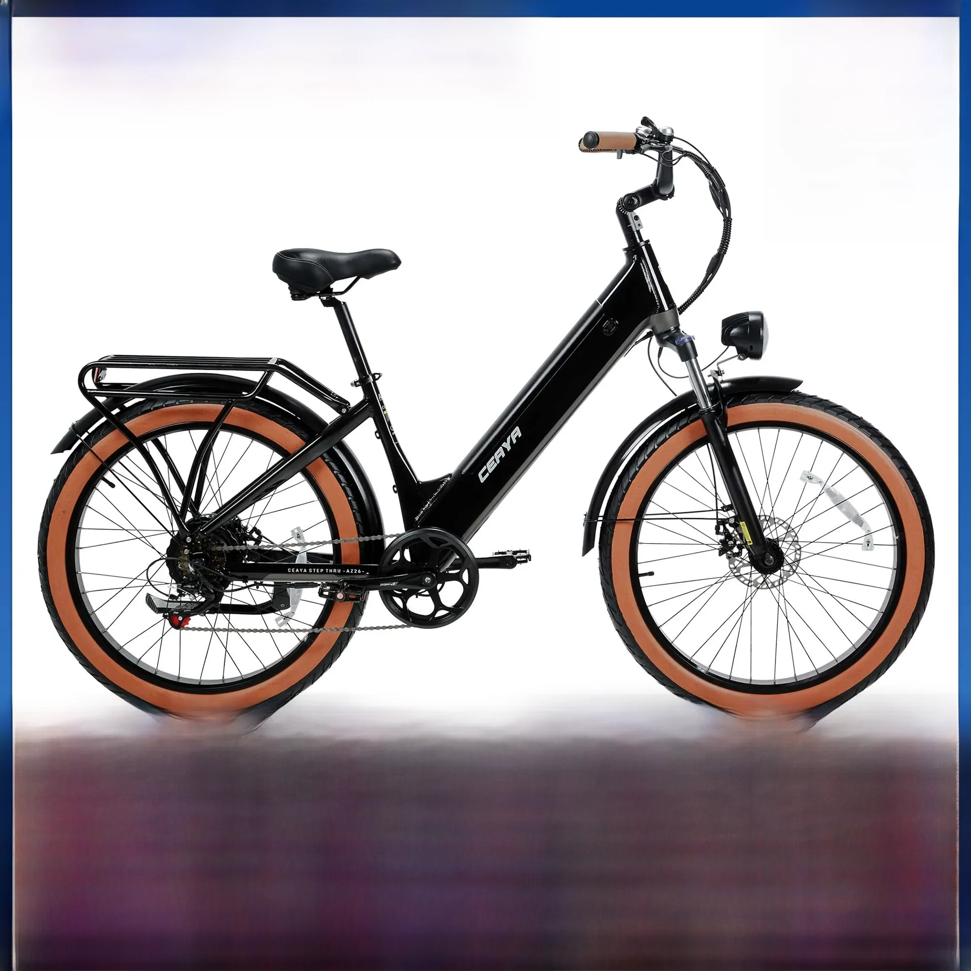 AliExpress 2024 CEAYA AZ26 48V20AH 26*3.0 INCH ELECTRIC BIKE FAT TYRE 750W 40Km/h Removable Battery 7 Speed