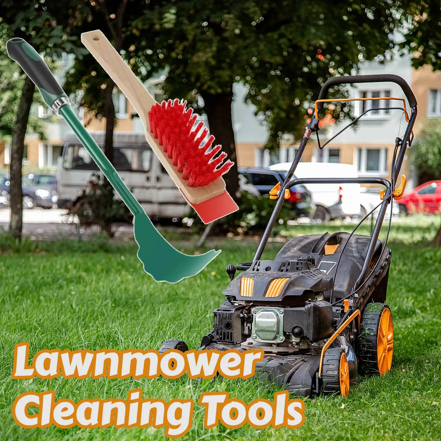 

Lawnmower Brush Wear Resistant Practical Lightweight Convenient Cleaner Tool Mower Maintenance Deck Scraper Mower Scraper Brush