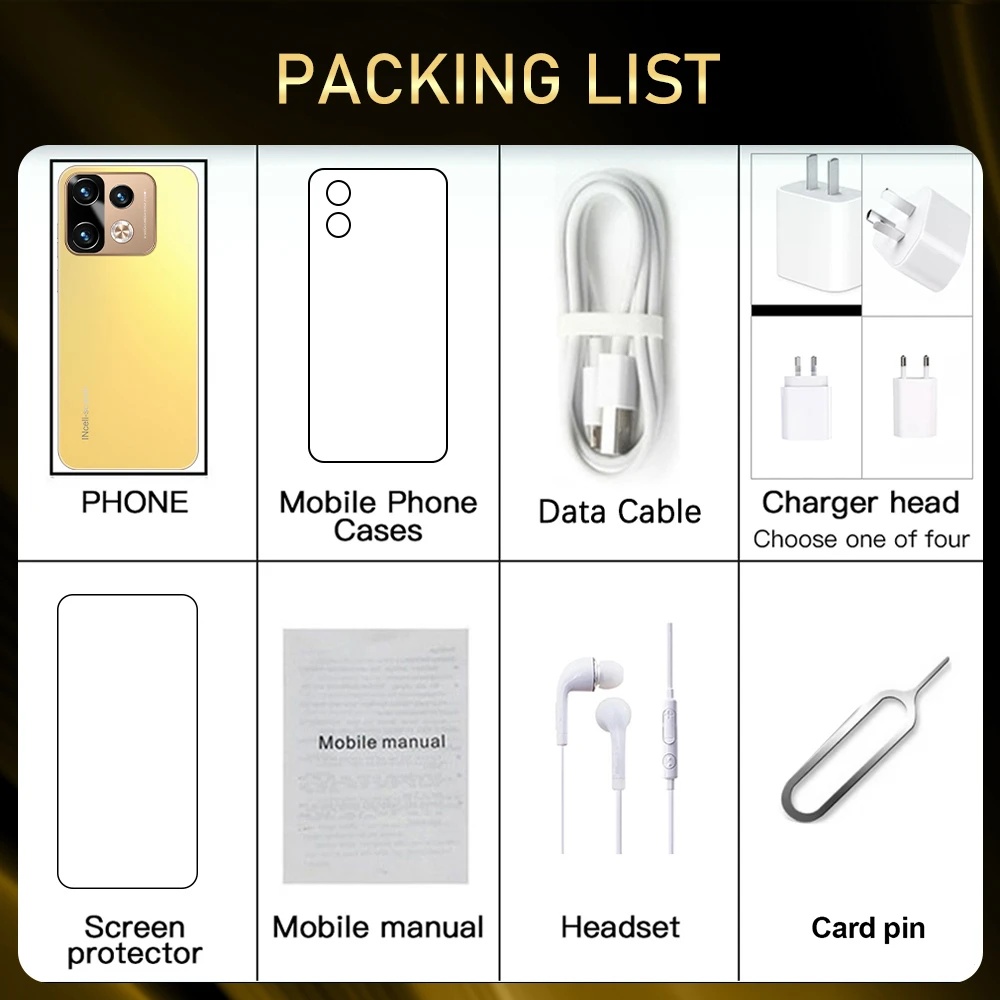 Hot New Note 40 Pro  Smartphone 6.8 inch Full Screen 4G/5G Cell Phone 16GB+1TB 7800mAh Mobile Phones Global Version Celulares