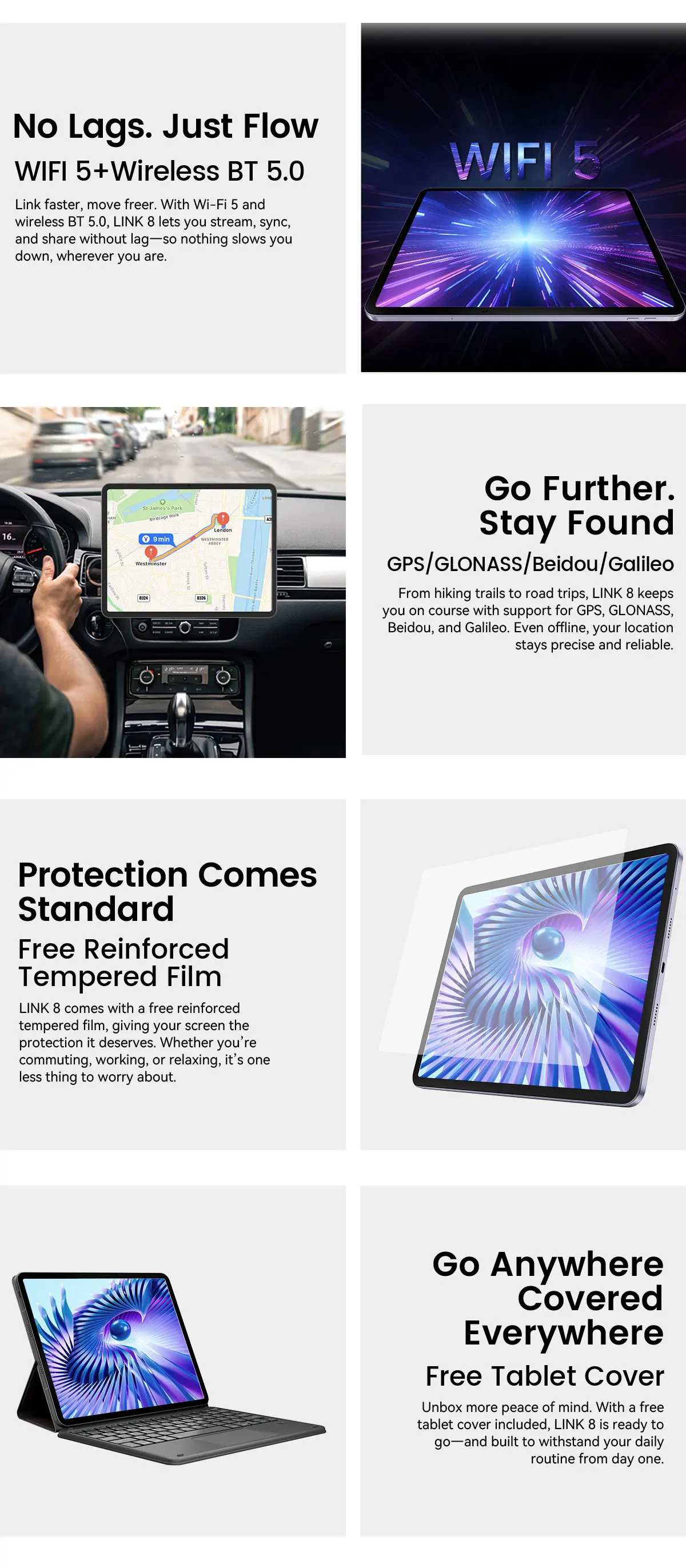 Blackview Link 8 Tablet PC 12.7 Inches 2K Display, Tablet with Wireless Keyboard and Mouse, 90Hz Gaming Android 15 Tablets, 36GB + 256GB