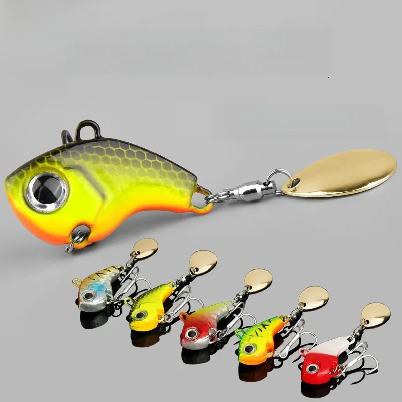 Zestaw przynęt wędkarskich 5szt Wobble Rotating Metal VIB Vibration Bait Spinner Spoon Jig Sea Lures Sztuczne twarde przynęty Cekiny Tackle — 2