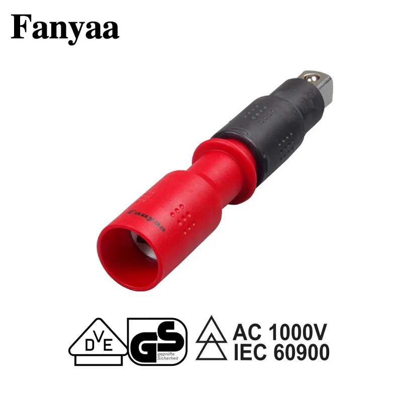 Fanyaa VDE Insulated Extension Bar 3/8, 1/2 Inch Drive Socket Wrench Electrician Tools For Live Working Up To 1000V AC, 1500V DC