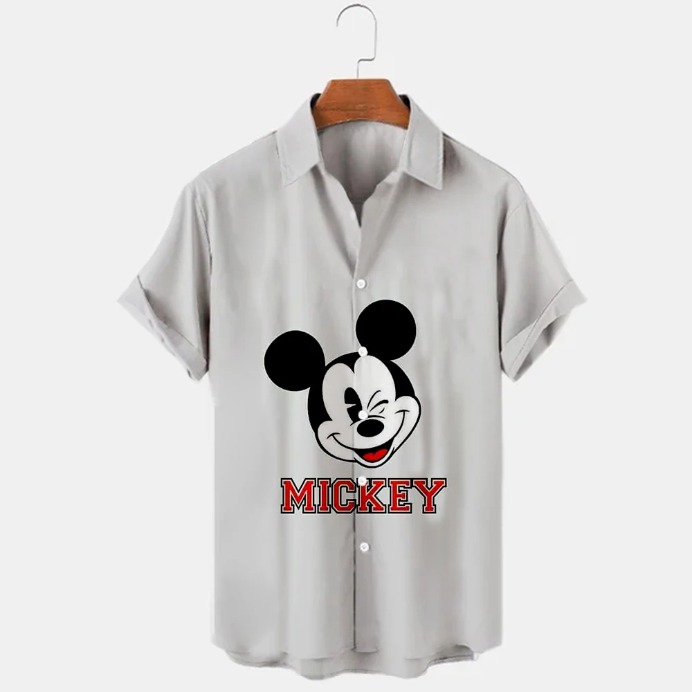 

2022 summer new trend fashion cartoon Donald Duck Mickey Mouse Harajuku top men's lapel shirt