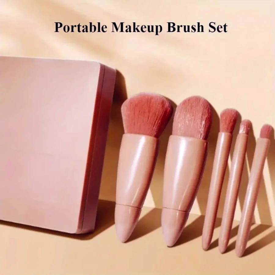 2 juegos de brochas de maquillaje de color rosa, mini brochas de maquillaje portátiles de viaje, versátiles y perfectas para llevar en salidas